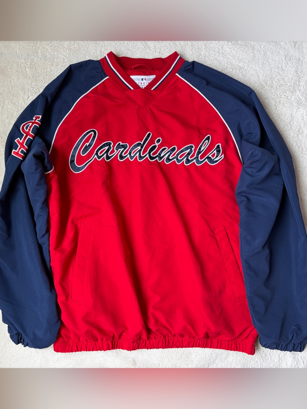 MLB St. Louis Cardinals Baseball Red and Navy Pullover Jacket Men Size Medium